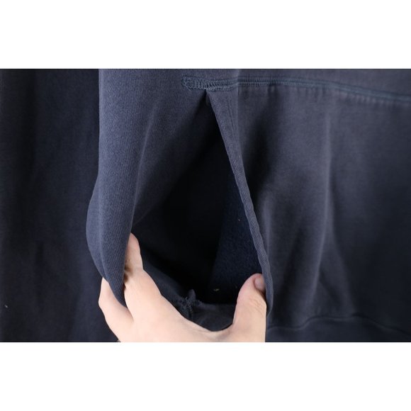 Vintage Abercrombie & Fitch Mens Small Faded Spell Out Heavyweight Hoodie Blue - Picture 7 of 11